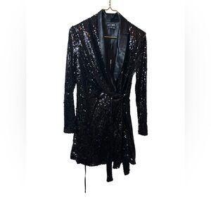 NEW FASHION NOVA | black sequin mini dress small